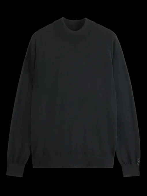 Essential Relaxed fit wool blend mock neck sweater