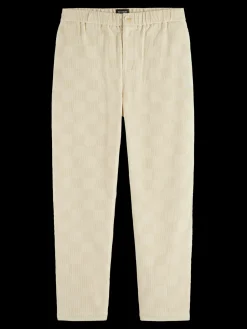 Fave - check-patterned corduroy jogger
