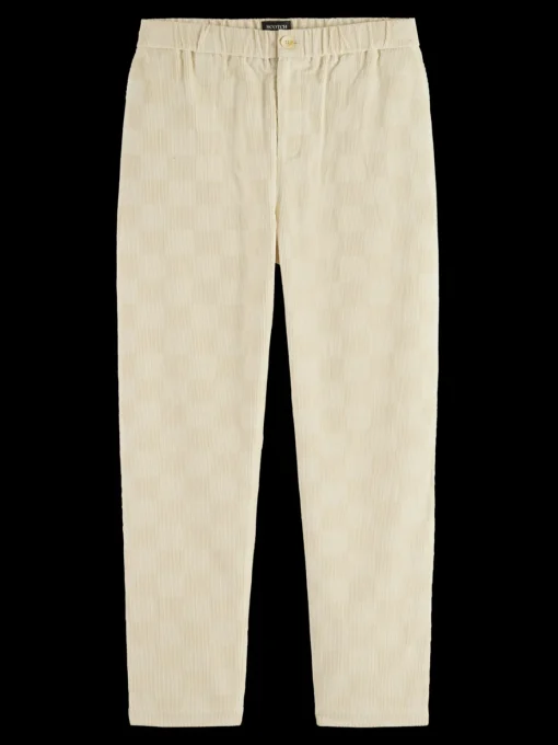 Fave - check-patterned corduroy jogger