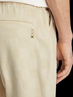 Fave - check-patterned corduroy jogger