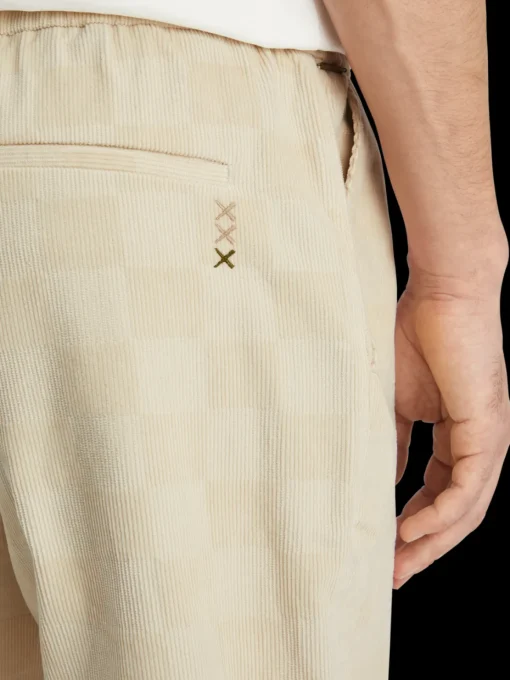 Fave - check-patterned corduroy jogger