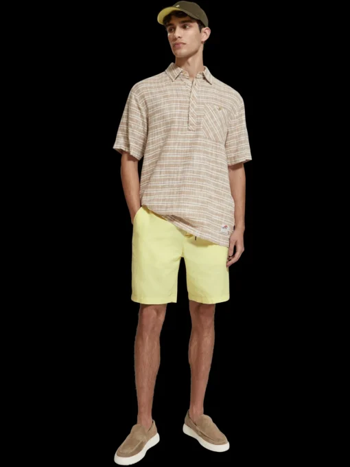 Fave- cotton/linen twill bermuda