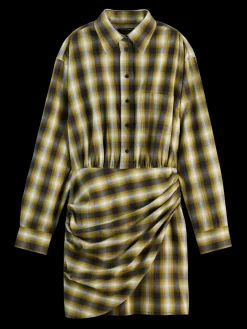 FLANNEL MINI WRAP DRESS