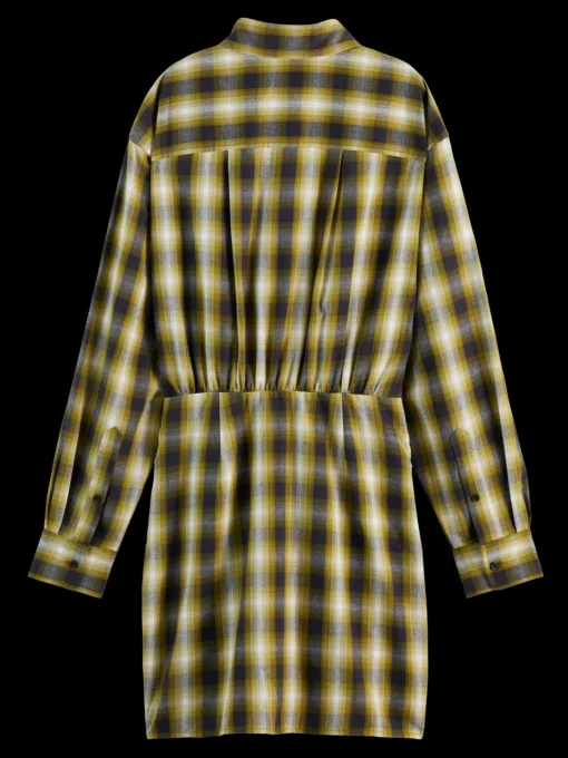 FLANNEL MINI WRAP DRESS