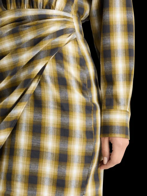 FLANNEL MINI WRAP DRESS
