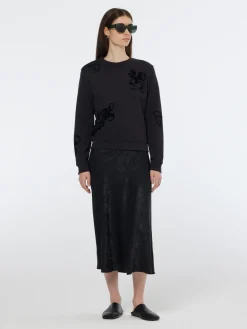 Flock print artwork regular sweatshirt