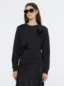 Flock print artwork regular sweatshirt