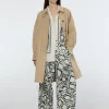Floral embossed cotton blend carcoat