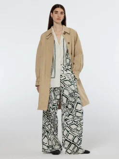 Floral embossed cotton blend carcoat