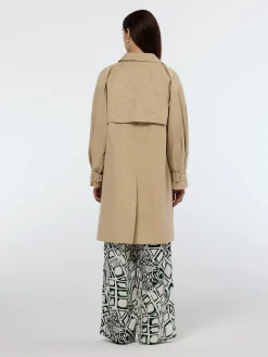 Floral embossed cotton blend carcoat