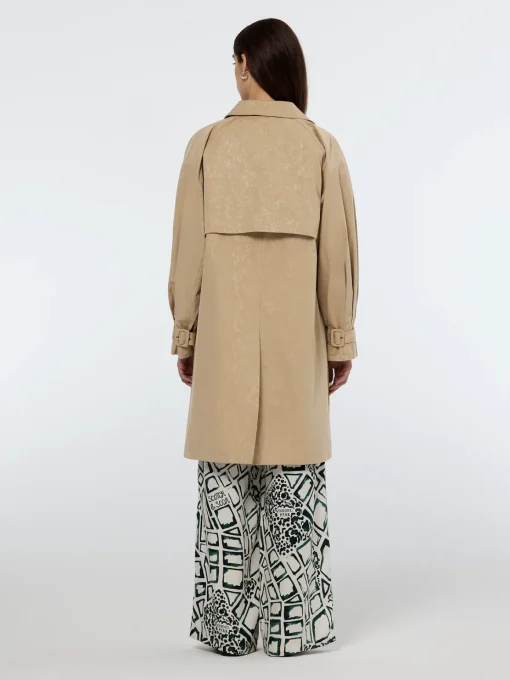 Floral embossed cotton blend carcoat