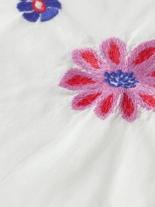 Flower embroidered kaftan dress