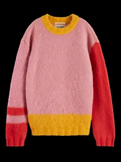 FLUFFY COLOUR BLOCK PULLOVER