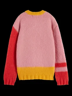 FLUFFY COLOUR BLOCK PULLOVER