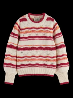 FLUFFY MULTI-STRIPE PULLOVER