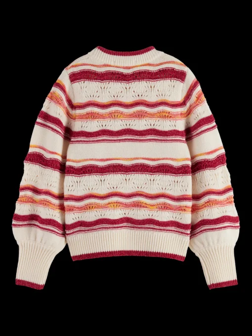 FLUFFY MULTI-STRIPE PULLOVER