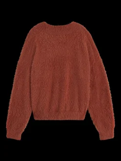 FLUFFY V-NECK RELAXED PULLOVER