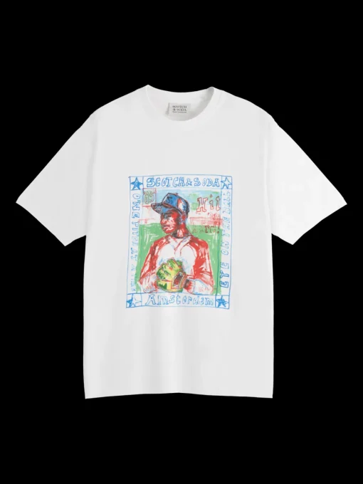 Front chest artwork relaxed fit t-shirt