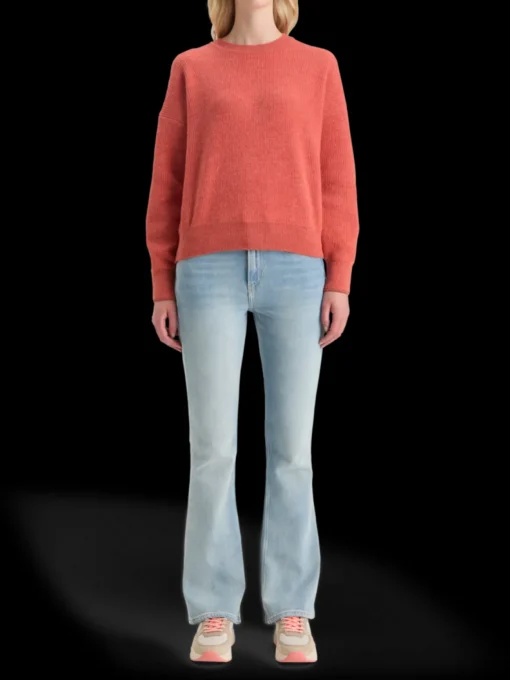 Fuzzy crew neck pullover