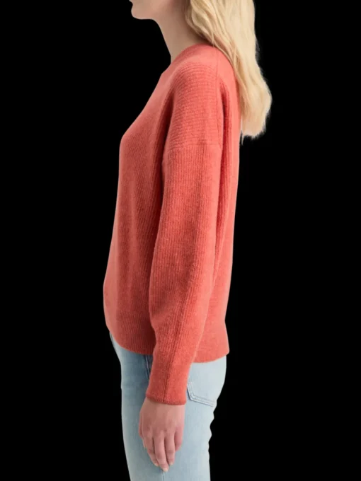 Fuzzy crew neck pullover
