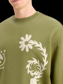 GARMENT DYED ARTWORK SWEATSHIRT