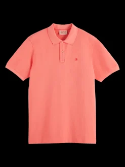 Garment dyed pique polo