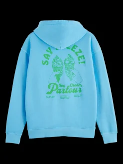 Garment-dyed artwork hoodie