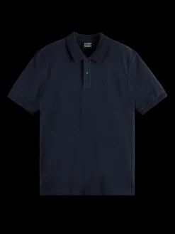 GARMENT-DYED SHORT-SLEEVED PIQUE POLO