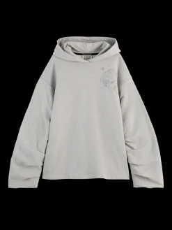 GATHERED SLEEVE OVERSIZED FIT HOODIE