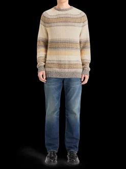 GRADIENT COTTON STRIPES SWEATER