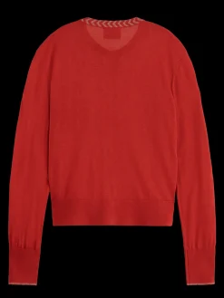JACQUARD TRIM CREW NECK CARDIGAN