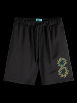 JOE JONAS X SCOTCH SODA EMBROIDERED SATEEN BERMUDA SHORT