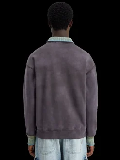 Knitted collar sweatshirt