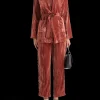 LACE TRIMMED VELVET PYJAMA BLAZER