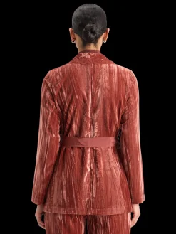 LACE TRIMMED VELVET PYJAMA BLAZER