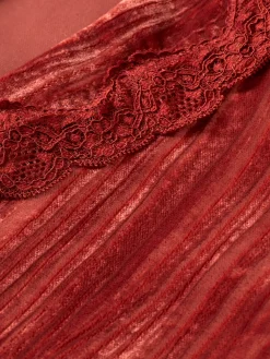 LACE TRIMMED VELVET PYJAMA BLAZER