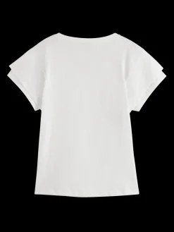 LAYERED SLEEVE BOAT NECK T-SHIRT