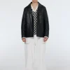 Leather blazer jacket