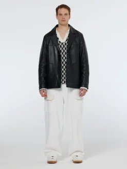 Leather blazer jacket