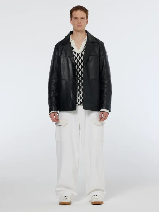 Leather blazer jacket