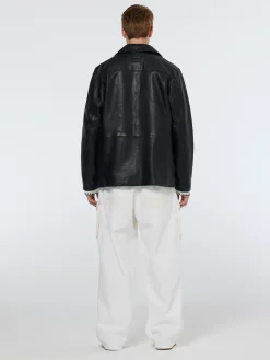Leather blazer jacket