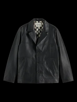 Leather blazer jacket