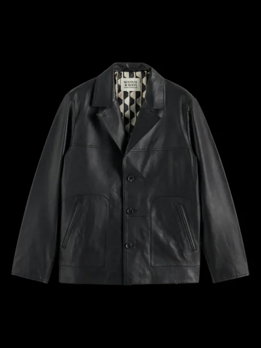 Leather blazer jacket