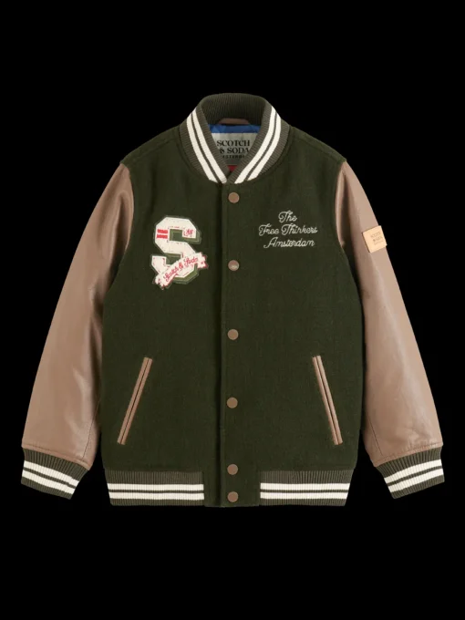 LEATHER VARSITY JACKET