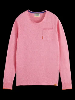 Linen cotton blend crew neck