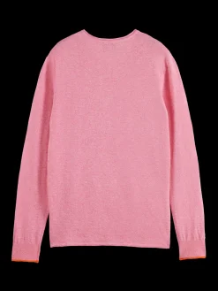 Linen cotton blend crew neck