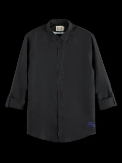 Linen shirt with roll-up