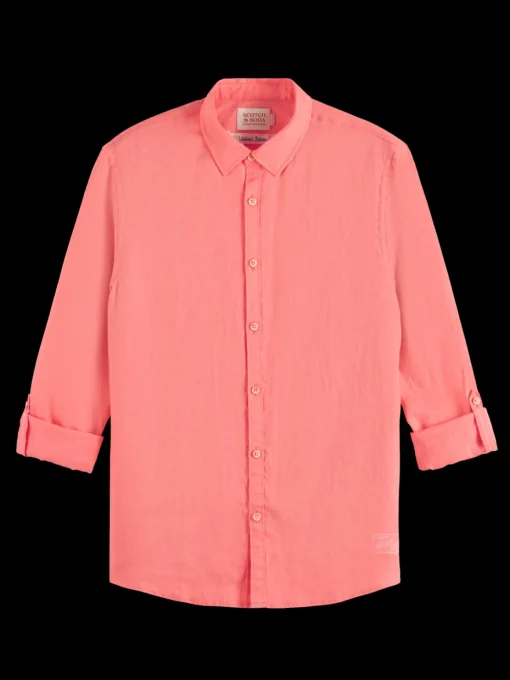 Linen shirt with roll-up