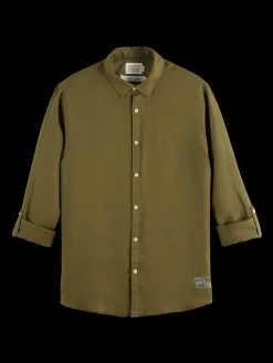Linen shirt with roll-up