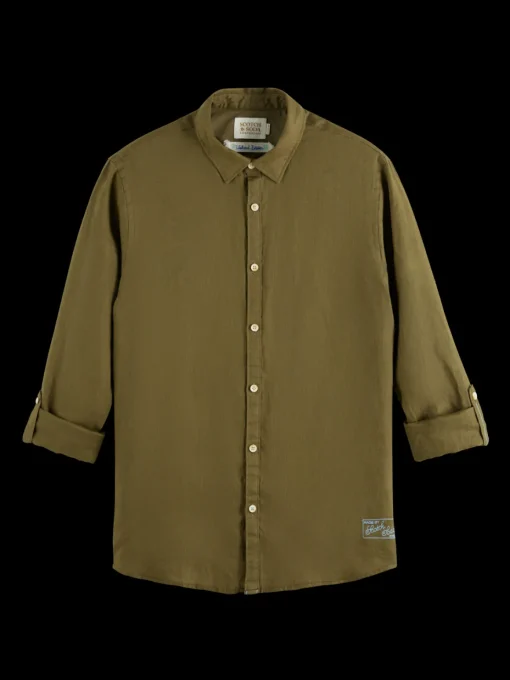 Linen shirt with roll-up